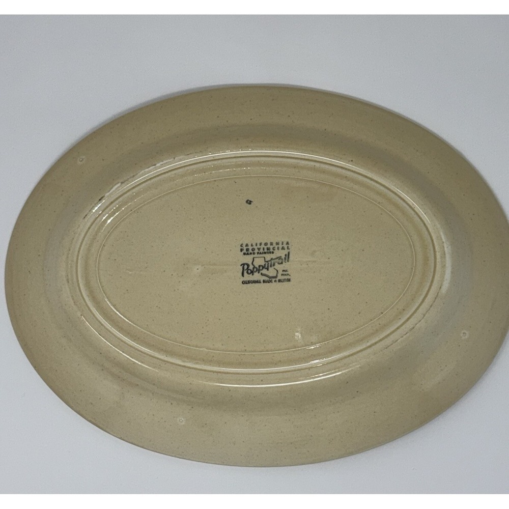 Metlox California Provincial Poppytrail Rooster Platter Tray VTG MCM 1950s 13.5" - Picture 2 of 4